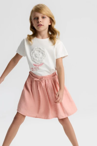 Kız Çocuk Flower Tişört NK-31506-Y ürün görseli 1