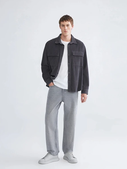 LCW Jeans Gri Baggy Fit Erkek Jean Pantolon ürün görseli 1