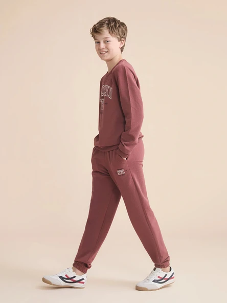 LCW Kids Kahverengi Beli Lastikli Erkek Çocuk Jogger Eşofman Altı ürün görseli 1