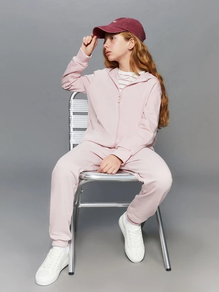 LCW Kids Pembe Beli Lastikli Kız Çocuk Jogger Eşofman Altı ürün görseli 1
