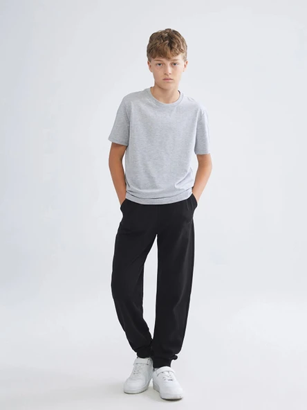 LCW Kids Siyah Beli Lastikli Erkek Çocuk Jogger Eşofman Altı ürün görseli 1