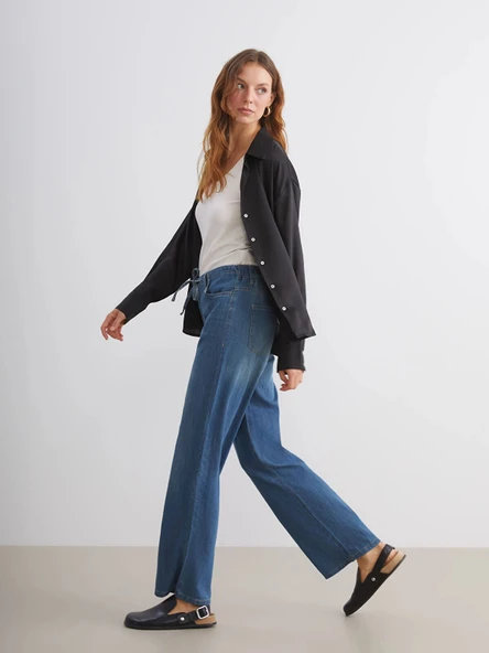LCW Jeans Indigo Baggy Fit Kadın Jean Pantolon ürün görseli 1