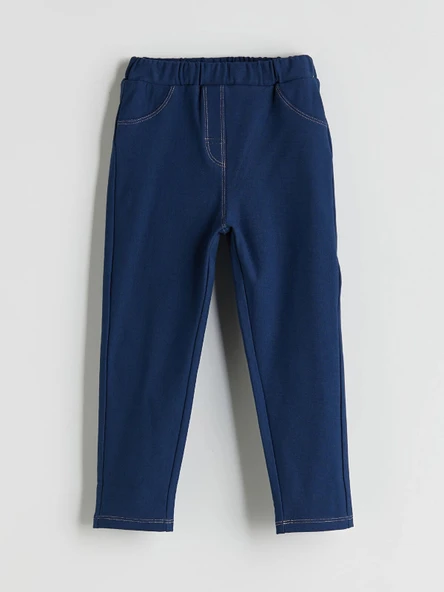 LCW Kids İndigo Beli Lastikli Kız Çocuk Tayt Pantolon ürün görseli 1