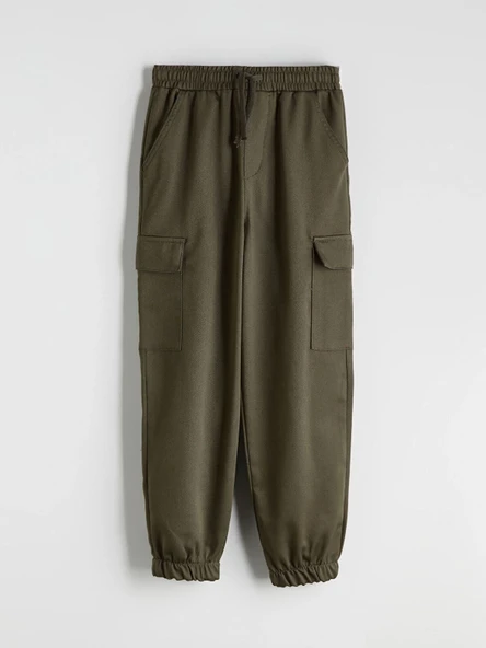 LCW Kids Haki Beli Lastikli Erkek Çocuk Kargo Jogger Pantolon ürün görseli 1