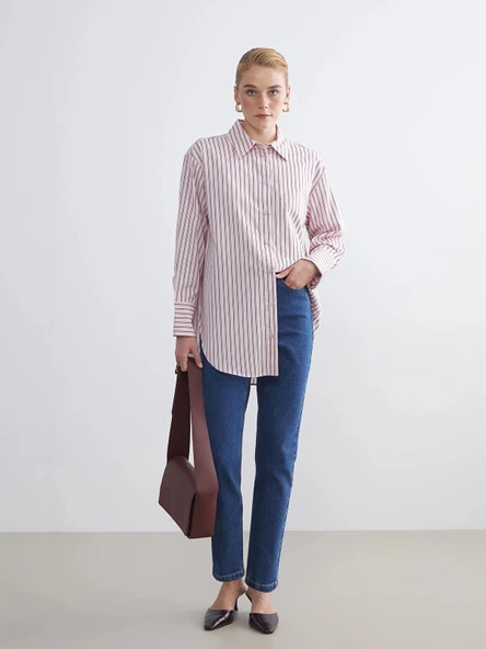 LCW Modest İndigo Mom Fit Kadın Jean Pantolon ürün görseli 1