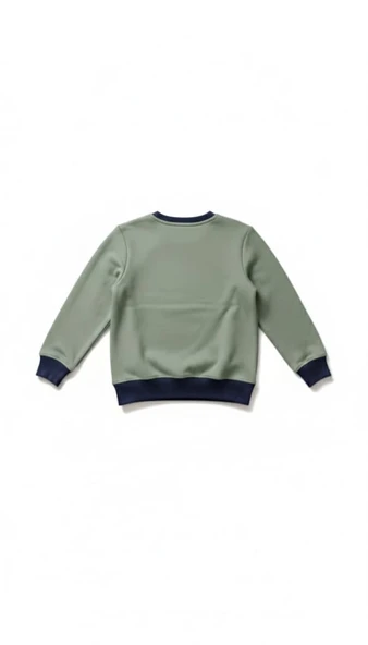 Çocuk Sweatshirt / Logo Baskılı - Su Yeşili - Resim 3