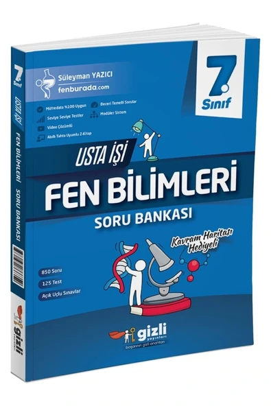 7.sınıf Fen Bilimleri Usta İşi Soru Bankası Gizli Yayınları ürün görseli 1