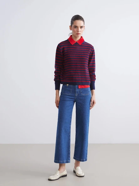 LCW Jeans Indigo Wideleg Kadın Jean Pantolon ürün görseli 1
