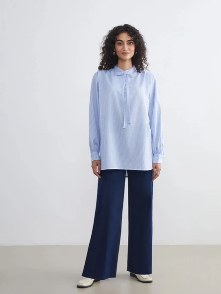 LCW Modest Indigo Wideleg Kadın Jean Pantolon ürün görseli 1