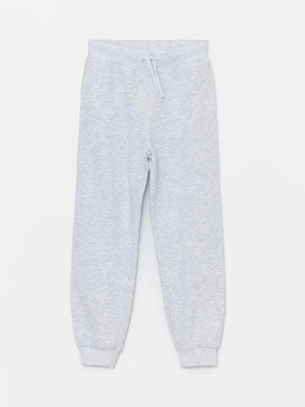 LCW Kids Gri Beli Lastikli Kız Çocuk Jogger Eşofman Altı ürün görseli 1