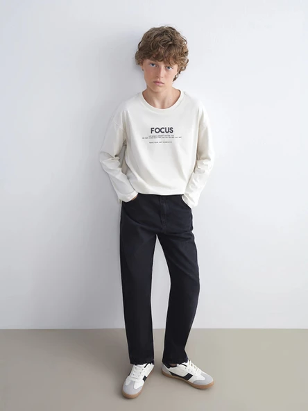 LCW Kids Antrasit Baggy Fit Erkek Çocuk Jean Pantolon ürün görseli 1