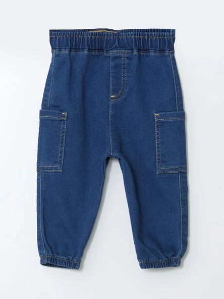 LCW baby Mavi Beli Lastikli Basic Erkek Çocuk Jean Pantolon ürün görseli 1