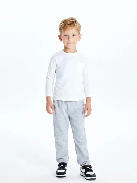 LCW Kids Gri Beli Lastikli Basic Kalın Erkek Çocuk Jogger Eşofman Altı ürün görseli 1