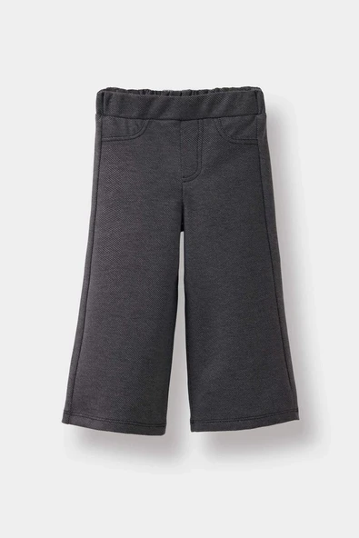 Defacto F3780A5BK81 Siyah Kız Bebek Wide Leg Jean Görünümlü Pantolon ürün görseli 1