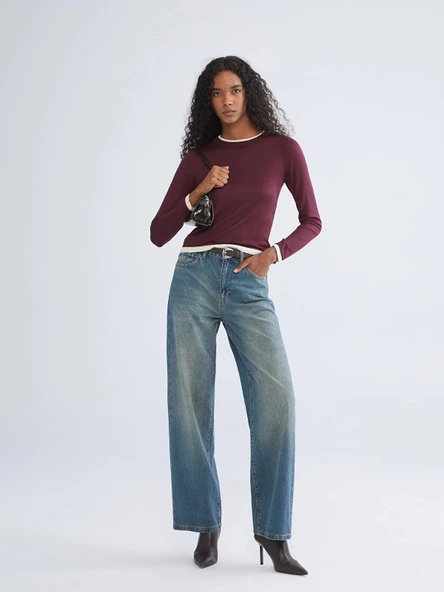 LCW Jeans Indigo Baggy Fit Kadın Jean Pantolon ürün görseli 1
