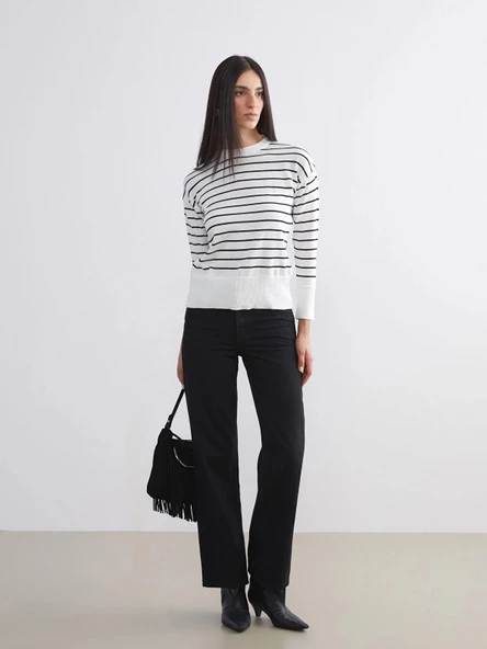 LCW Jeans Siyah Wideleg Kadın Jean Pantolon ürün görseli 1