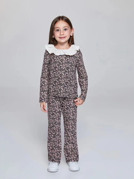 LCW Kids Pembe Beli Lastikli İspanyol Paça Kız Çocuk Tayt ürün görseli 1