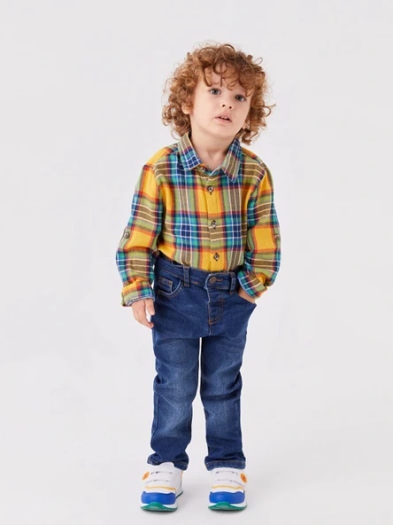 LCW baby İndigo Basic Erkek Bebek Jean Pantolon ürün görseli 1