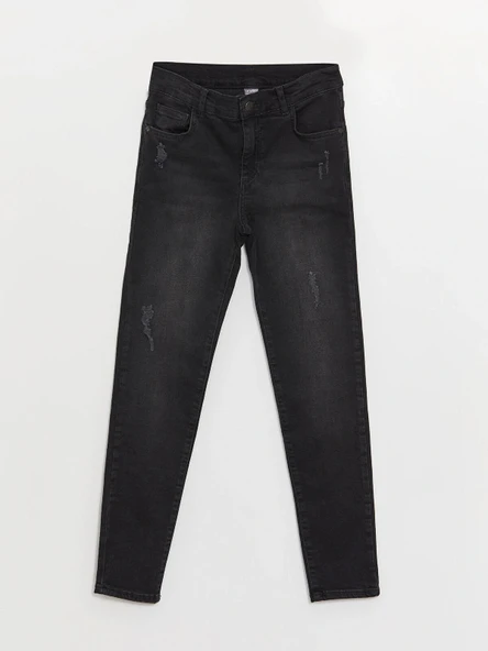 LCW Kids Siyah Beli Ayarlanabilir Lastikli Erkek Çocuk Jean Pantolon ürün görseli 1