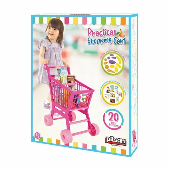 07 608 Pilsan Pratik Pembe Market Arabası (meyve ve sebze) ürün görseli 1