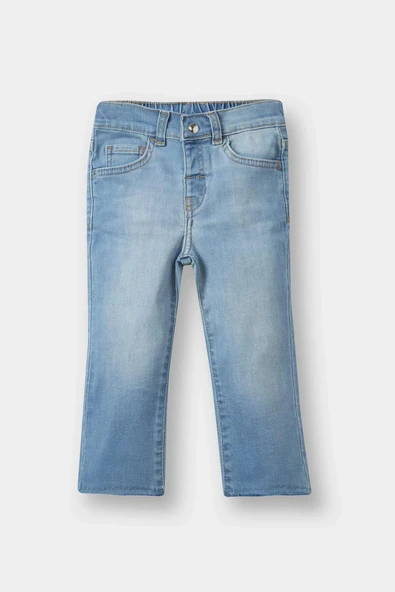 Defacto E9518A5NM39 Mavi Kız Bebek Straight Fit Jean Pantolon ürün görseli 1