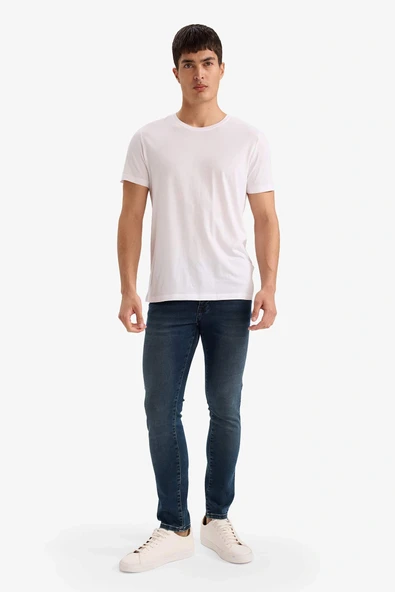 Defacto G3233AXNM41 Yeşil Pedro Slim Fit Dar Kalıp Normal Bel Dar Paça Jean Pantolon ürün görseli 1