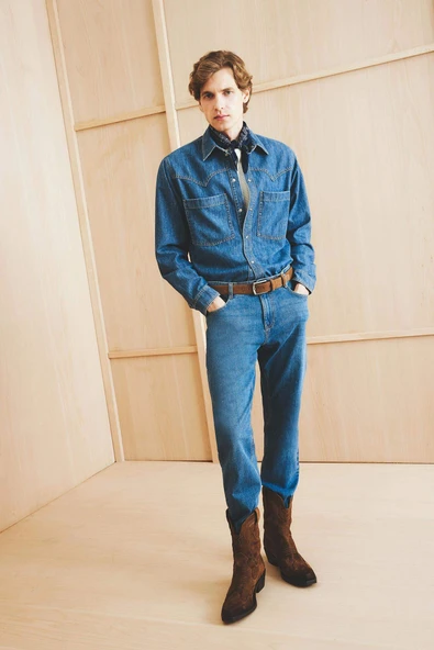 Defacto A6948AXNM28 Mavi Sergio Regular Fit Normal Kalıp Normal Bel Boru Paça Jean Pantolon ürün görseli 1