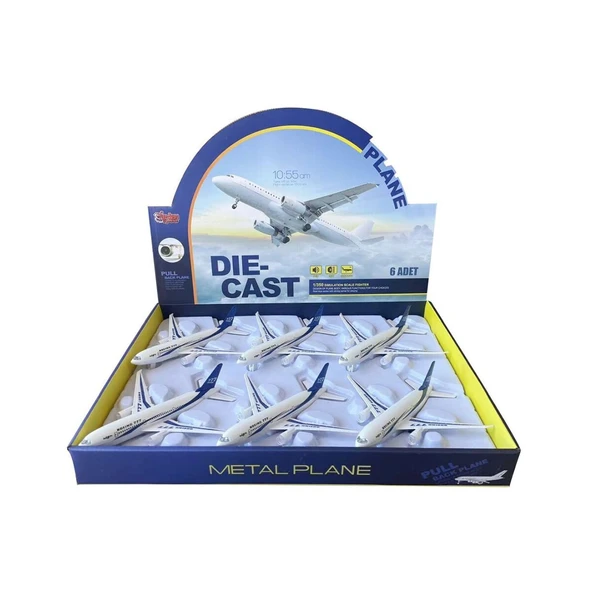 HW-180 2830 BLUE CB IŞIKLI SESLİ METAL YOLCU UÇAĞI ürün görseli 1