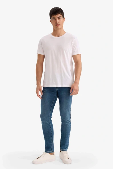 Defacto G3245AXNM34 Mavi Pedro Slim Fit Dar Kalıp Normal Bel Dar Paça Jean Pantolon ürün görseli 1