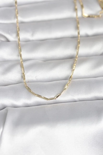 CM 14K Gold Renk İnce Ataç Zincir Model 60 cm Kadın Kolye - TJ-BKO10983 ürün görseli 1