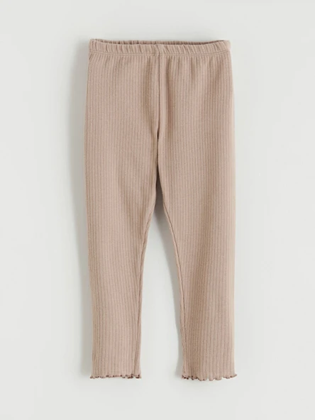 LCW baby Kahverengi Slim Fit Kaşkorse Kız Bebek Jogger Eşofman Altı ürün görseli 1