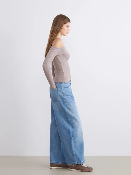 XSIDE Mavi Baggy Fit Kadın Jean Pantolon ürün görseli 1