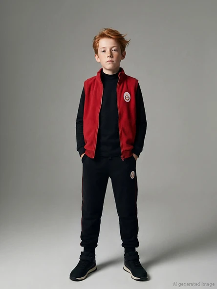LCW Kids Siyah Beli Lastikli Galatasaray Baskılı Erkek Çocuk Jogger Eşofman Altı ürün görseli 1