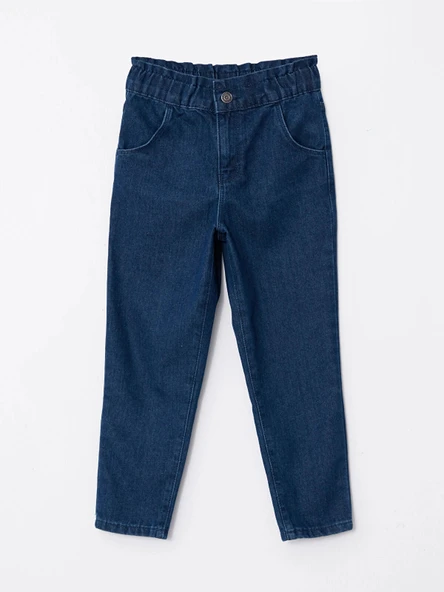 LCW Kids İndigo Paperbag Kız Çocuk Jean Pantolon ürün görseli 1
