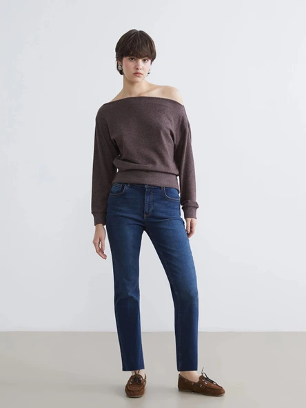 XSIDE Mavi Crop Flare Kadın Jean Pantolon ürün görseli 1