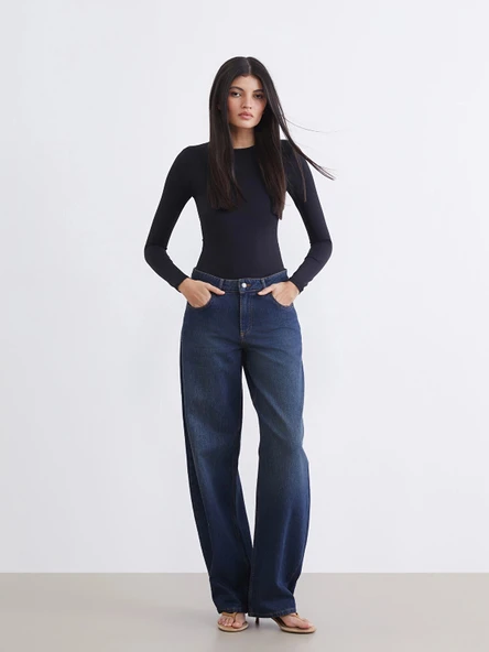 LCW Jeans İndigo Balloon Fit Kadın Jean Pantolon ürün görseli 1