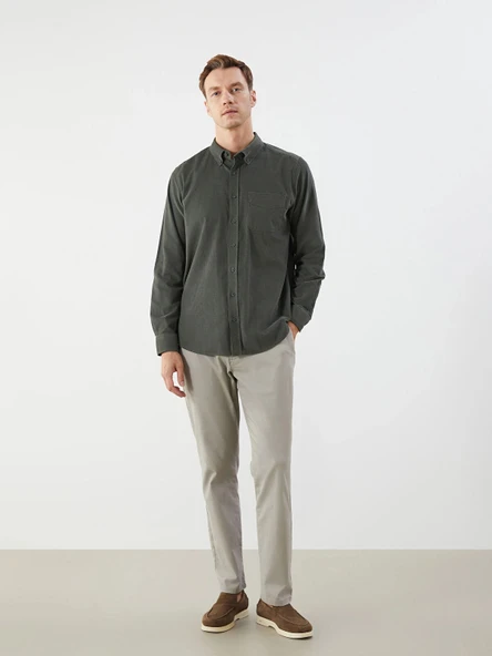 LCWAIKIKI Classic Bej Standart Kalıp Gabardin Erkek Chino Pantolon ürün görseli 1