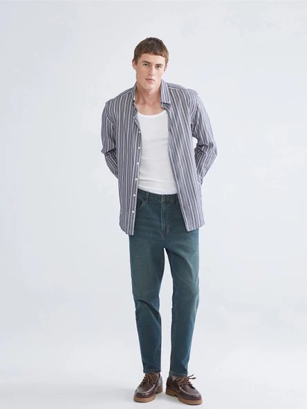 XSIDE Yeşil Loose Fit Erkek Jean Pantolon ürün görseli 1