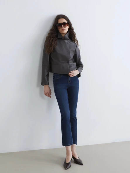 LCWAIKIKI Classic İndigo Slim Fit Kadın Jean Pantolon ürün görseli 1