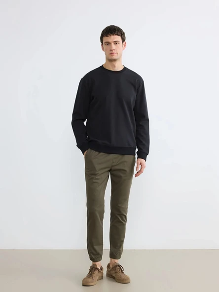 XSIDE Haki Slim Fit Erkek Gabardin Jogger Pantolon ürün görseli 1