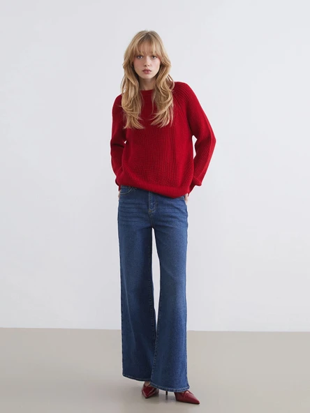LCW Jeans İndigo Wideleg Kadın Jean Pantolon ürün görseli 1