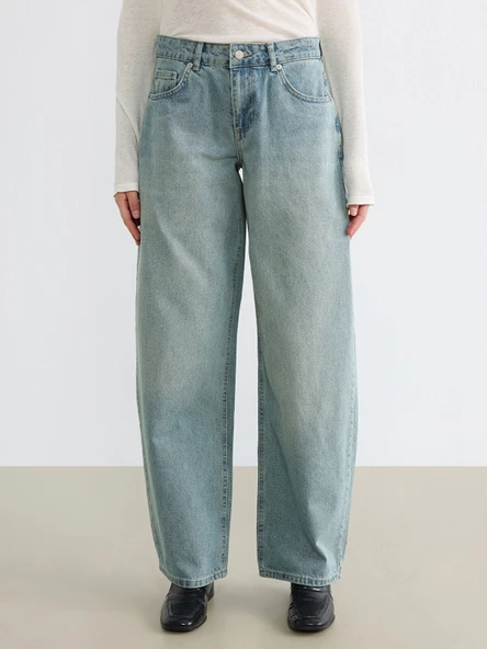 LCW Jeans İndigo Balloon Fit Kadın Jean Pantolon - Resim 2