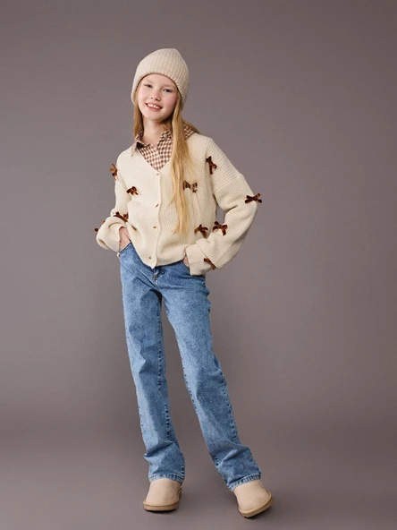 LCW Kids Mavi Slim Fit Kız Çocuk Jean Pantolon ürün görseli 1