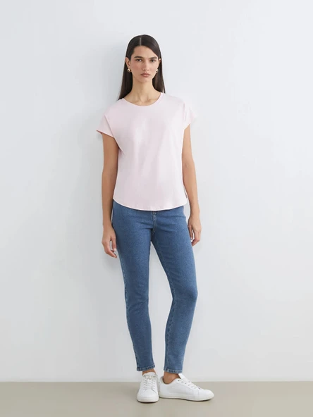 LCWAIKIKI Classic İndigo Yüksek Bel Slim Mom Kadın Jean Pantolon ürün görseli 1