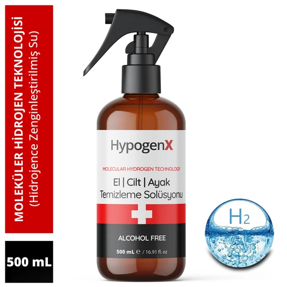 HypogenX El - Cilt - Ayak Temizleme Solüsyonu - 500 mL (Hipokloröz Asit Bazlı,Alkolsüz) ürün görseli 1