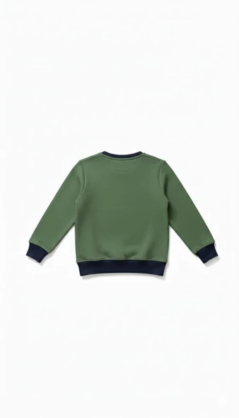 Çocuk Sweatshirt / Logo Baskılı - Çam - Resim 3