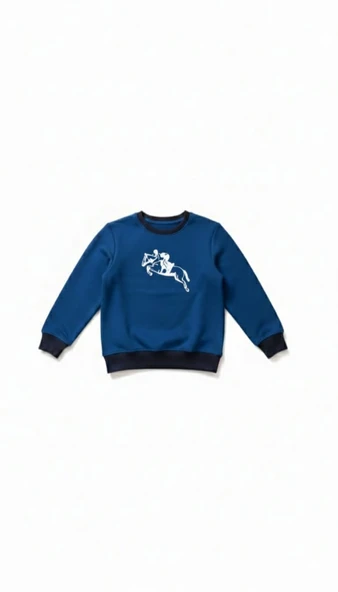 Çocuk Sweatshirt / Logo Baskılı - Parlament Mavisi - Resim 2
