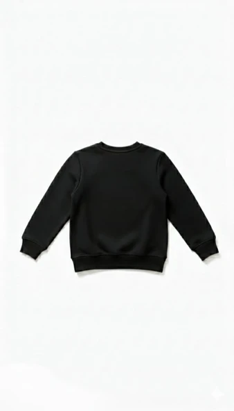Çocuk Sweatshirt / Logo Baskılı - Siyah - Resim 3