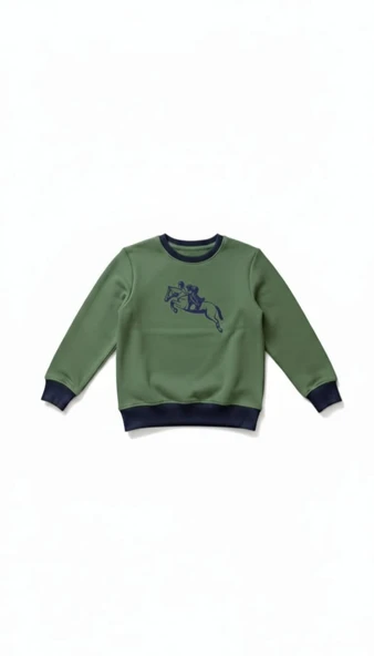 Çocuk Sweatshirt / Logo Baskılı - Çam - Resim 2