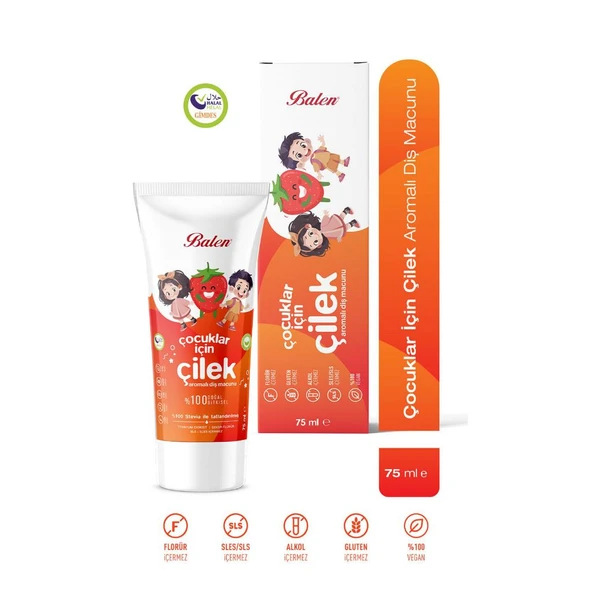 Balen Çocuklar İçin Doğal Çilek Özlü Diş Macunu 75 Ml ürün görseli 1